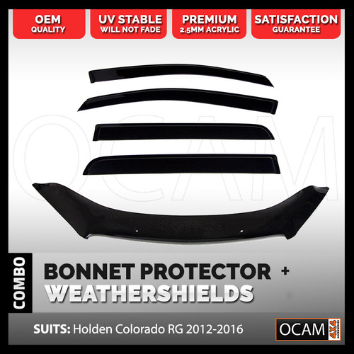 Bonnet Protector, Weathershields For Holden Colorado 2012-2016 Visors