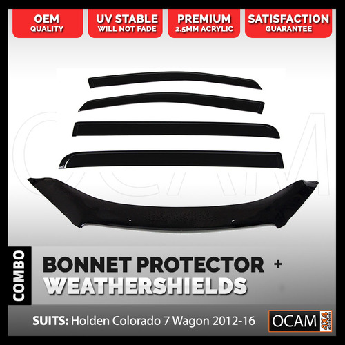 Bonnet Protector Weathershields For Holden Colorado 7 Wagon 2012-16 Visors
