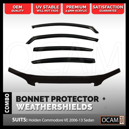 Bonnet Protector, Weathershields For Holden VE Commodore 2006-13 Sedan Tinted
