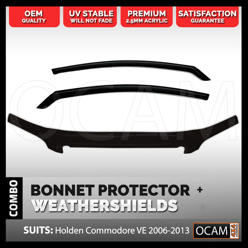 Bonnet Protector, Weathershields For Holden VE Commodore 2006-13 Tinted Guard
