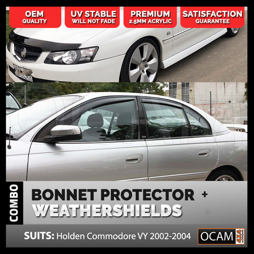 Bonnet Protector, Weathershields For Holdenn Commodore VY 2002-04 Tinted Guard