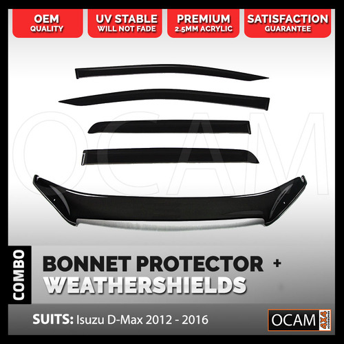 Bonnet Protector, Weathershields For Isuzu D-MAX 06/2012-16 DMAX Visors