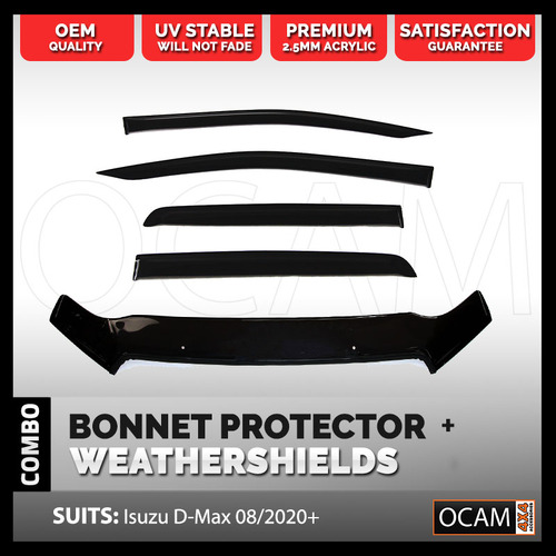 Bonnet Protector, Weathershields For Isuzu D-MAX 08/2020-04/2024 DMAX Visors