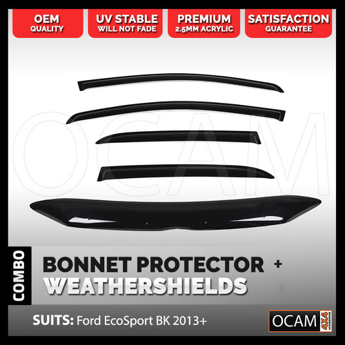 Bonnet Protector, Weathershields For Ford EcoSport BK 2013-16 Window Visors