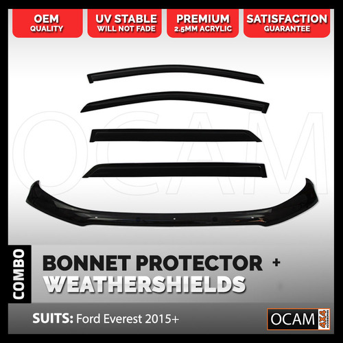 Bonnet Protector, Weathershields For Ford Everest 2015+ Visors