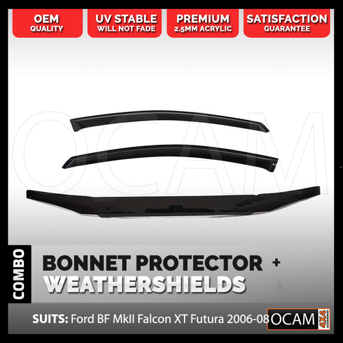 Bonnet Protector, Weathershields For Ford BF MkII Falcon XT Futura 09/2006 - 2008