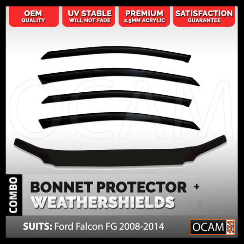 Bonnet Protector Weathershields For Ford Falcon FG Sedan 08-14 XR XR6 XR8 Visors