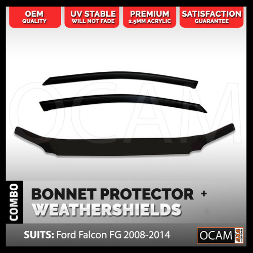 Bonnet Protector Weathershields For Ford Falcon FG Ute 2008-14 Visors XR XR6 XR8