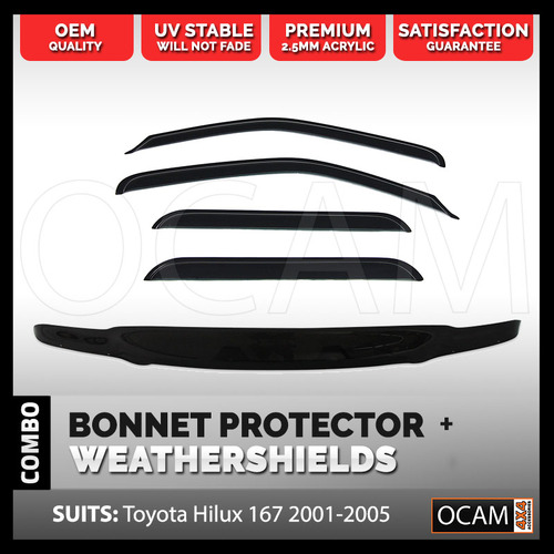 Bonnet Protector, Weathershields For Toyota Hilux 09/2001- 02/2005 Visors SR SR5