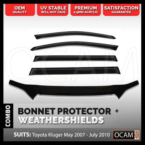 Bonnet Protector, Weathershields For Toyota Kluger 2007-10 Window Visors