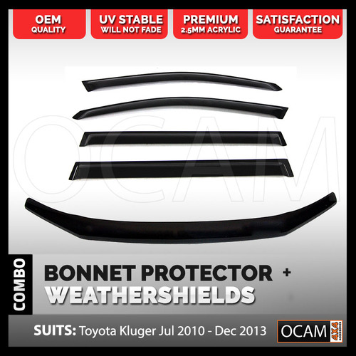 Bonnet Protector, Weathershields For Toyota Kluger 07/2010-12/2013 Visors