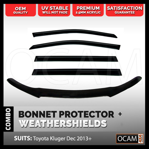 Bonnet Protector, Weathershields For Toyota Kluger Dec 2013-20 Visors