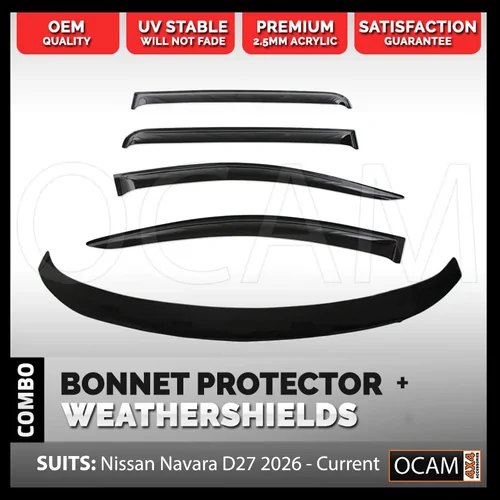 Bonnet Protector, Weathershields for Nissan Navara D27, 2026-Current Visors