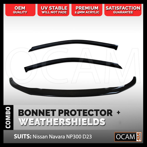 Bonnet Protector, Weathershields For Nissan Navara NP300 D23 2015-2020 Visors