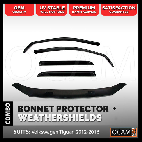 Bonnet Protector, Weathershields For Volkswagen Tiguan 2012-2016 Visors