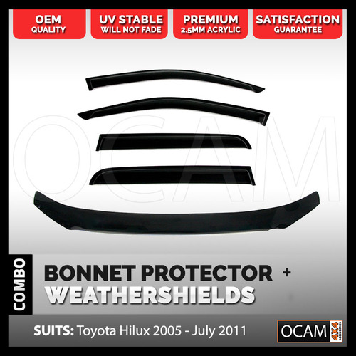 Bonnet Protector, Weathershields For Toyota Hilux N70 2005-07/2011 Visors SR SR5