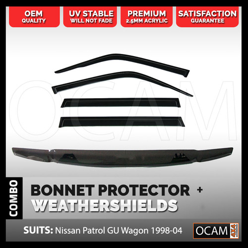Bonnet Protector, Weathershields For Nissan Patrol GU 1998-2004 Y61 Wagon