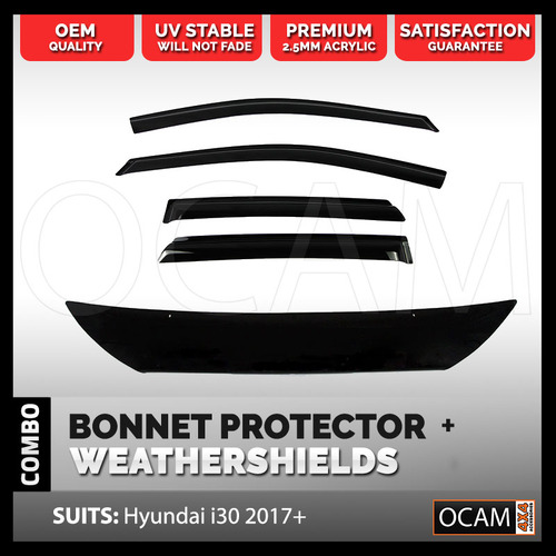 Bonnet Protector, Weathershields For Hyundai i30 2017-07/2020 Visors