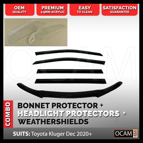 Bonnet & Headlight Protectors & Weathershields for Toyota Kluger 12/2020-Current