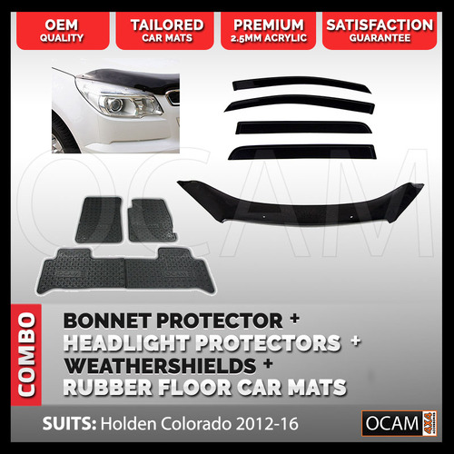 Bonnet & Headlight Protectors Weathershields, Floor Mats for Colorado RG 2012-14