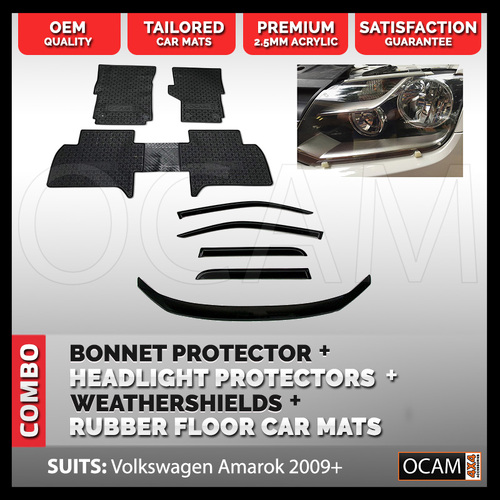 For Amarok 2009-04/2023 Bonnet & Headlight Protectors, Weathershields, Rubber Mats