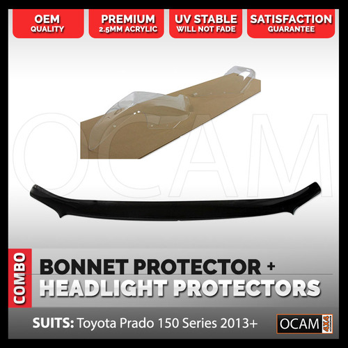 For Toyota Prado 150 Series 2013-17 Bonnet & Headlight Protectors