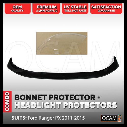 Bonnet Protector, Headlight Protector For Ford Ranger PX 2011-2015 4x4