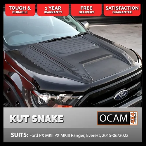 Kut Snake T-REX Bonnet Scoop for Ford PX MKII PX MKIII Ranger, Everest, 2015-06/2022 ABS