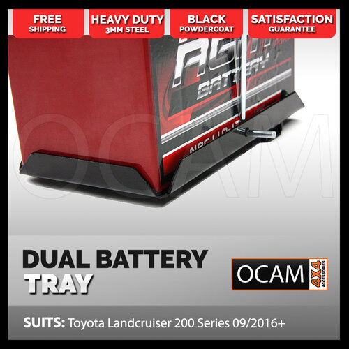 OCAM Dual Battery Tray for Toyota Landcruiser 200 Series 09/2016-20, Under Bonnet