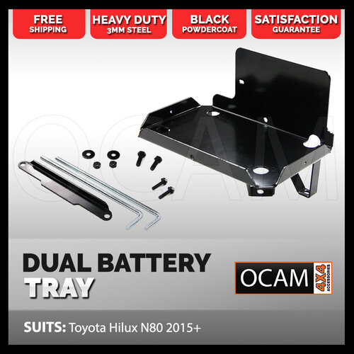 OCAM Dual Battery Tray for Toyota Hilux N80 2015-Current, Under Bonnet