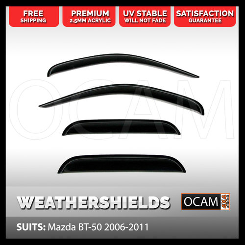 Premium Weathershields for Mazda BT50 & Ford Ranger 2006-2011 Window Door Visors