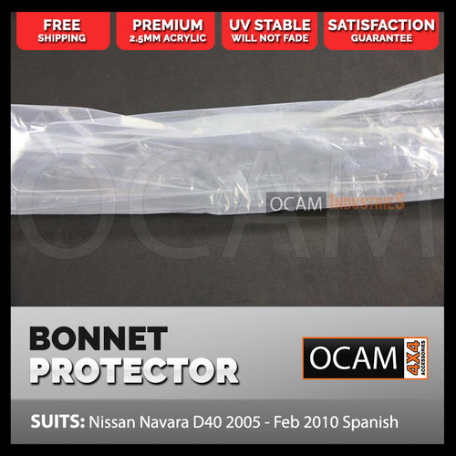 Bonnet Protector for NISSAN NAVARA D40 Spanish 2005 - May 2010 Clear