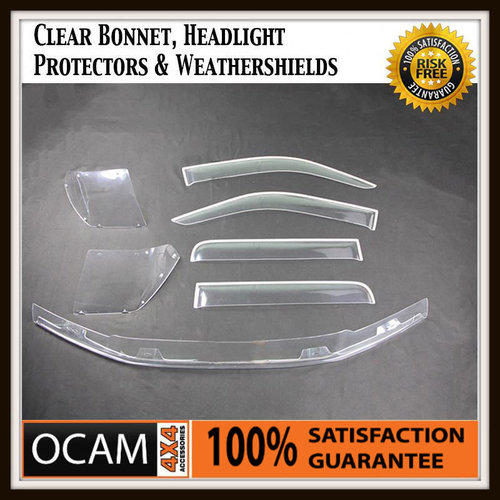 Clear Bonnet, Headlight Protectors, Visors for Nissan Navara D40 2005-05/10