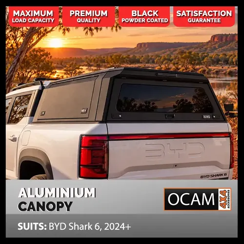 OCAM GEN2 Aluminium Canopy For BYD Shark 6, 2024-Current, Dual Cab - Solid Doors