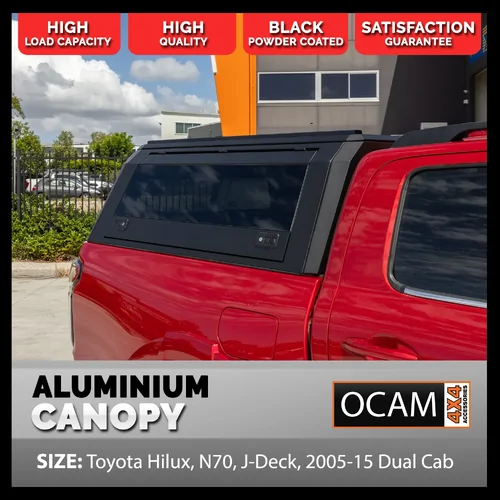 OCAM Gen 2 Aluminium Canopy For Toyota Hilux, N70, J-Deck, 2005-15 Dual Cab