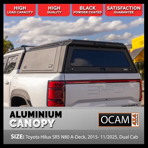 OCAM Gen 2 Aluminium Canopy For Toyota Hilux SR5 N80 A-Deck, 2015- 11/2025, Dual Cab