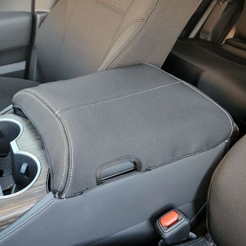 Wetseat Neoprene Tailored Console Cover for Toyota Landcruiser 300 Series, Black With Black Stitching