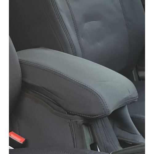 Wetseat Neoprene Console Lid Cover for Holden Colorado RG Dual Cab 10/2013-10/2016 Black with Charcoal Stitching