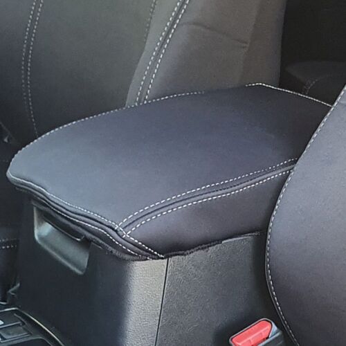 Wetseat Neoprene Console Lid Cover for Toyota Prado 150 GXL 11/2009-2023 Black with Charcoal Stitching