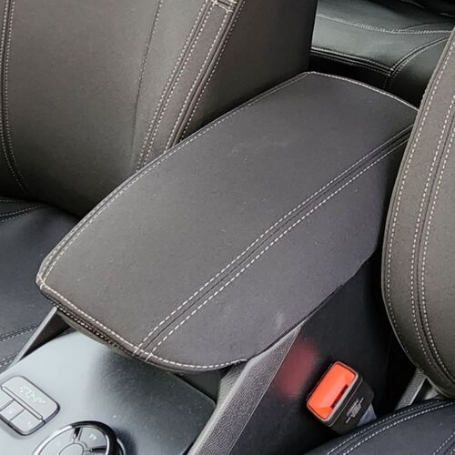 Wetseat Neoprene Console Lid Cover for Ford Ranger PX2/ BT-50 Dual Cab 07/2015-2023 Black with Charcoal Stitching