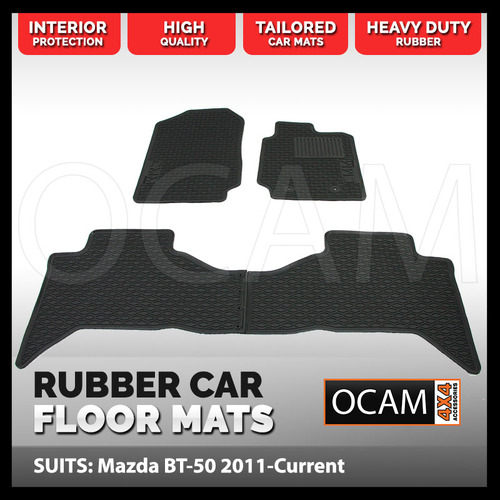 CMM Rubber Car Floor Mats for Mazda BT-50 11/2011-08/2020 Dual Cab