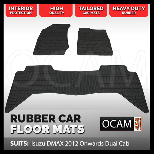 CMM Rubber Car Floor Mats for Isuzu D-MAX 06/2012-07/2020, DUAL CAB DMAX