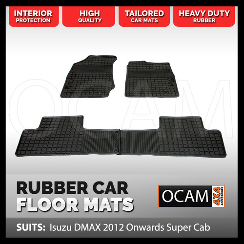CMM Rubber Car Floor Mats for Isuzu D-MAX SUPER CAB 06/2012-07/2020 DMAX