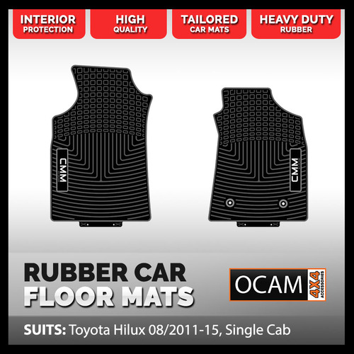 CMM Rubber Car Floor Mats for Toyota Hilux N70, 08/2011-15, Single Cab