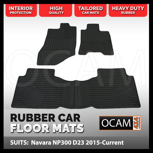 CMM Tailored Rubber Car Floor Mats for Nissan Navara NP300 D23 07/2015-2022