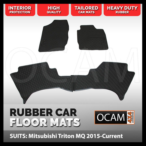 CMM Rubber Car Floor Mats For Mitsubishi Triton MQ MR 2015-Current