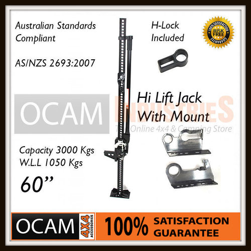 High Lift Jack Farm Heavy Duty Black 60 inch & Mount 4x4 4WD