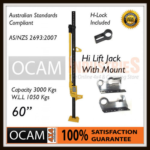 High Lift Jack Farm Heavy Duty Yellow 60 inch & Mount 4x4