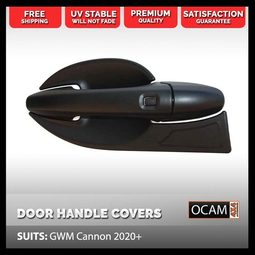 Matt Black Door Handle Covers For GWM Cannon 2020+ Chrome Delete