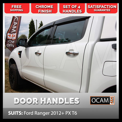 Chrome Door Handle Covers For Ford Ranger 2011+ PX T6 Set of 4